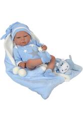 Reborn Baby Doll Carlos 40 cm. avec couverture et peluche Arias 98036