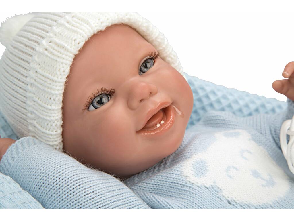 Reborn Baby Doll 40 cm. Paulo Bleu Avec Couverture Arias 98148