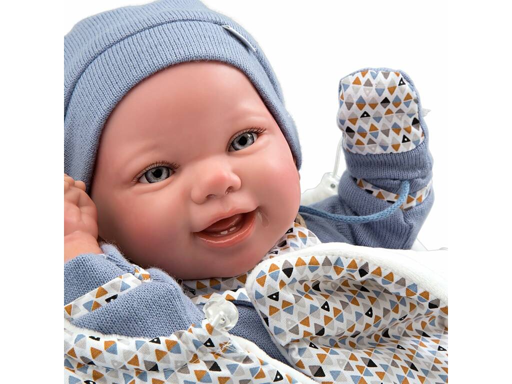 Boneco Bebé Reborn 45 cm. Daniel com Saco de Dormir Arias 98117