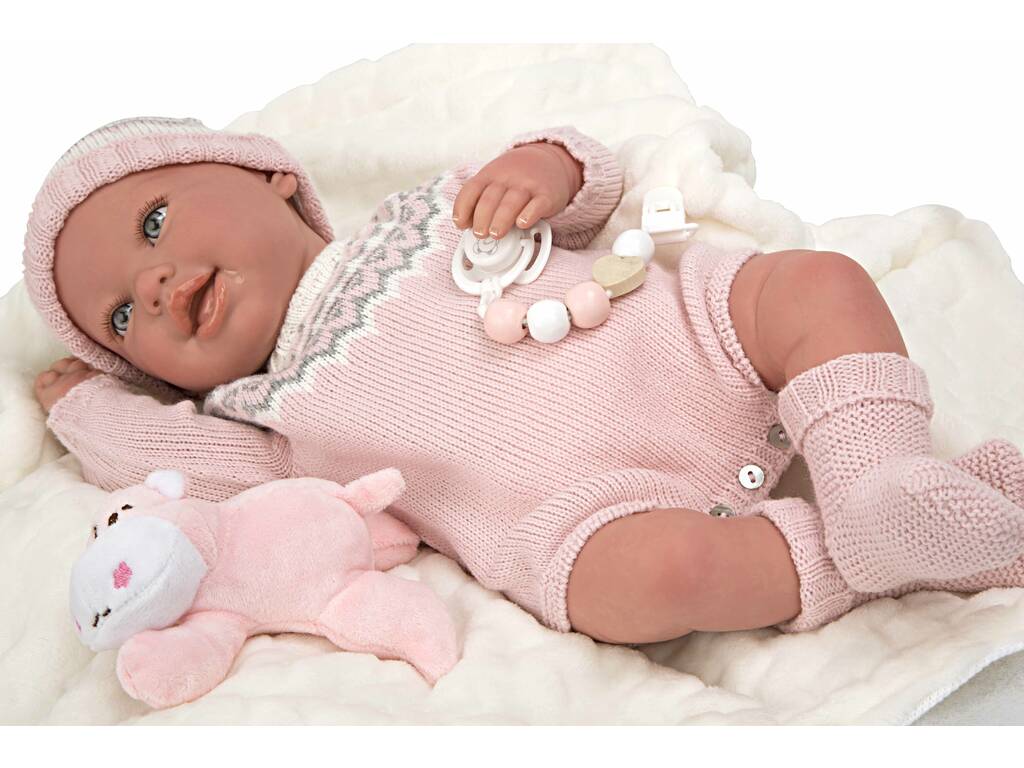 Bambola Reborn 45 cm. Anais con coperta e peluche Arias 98152