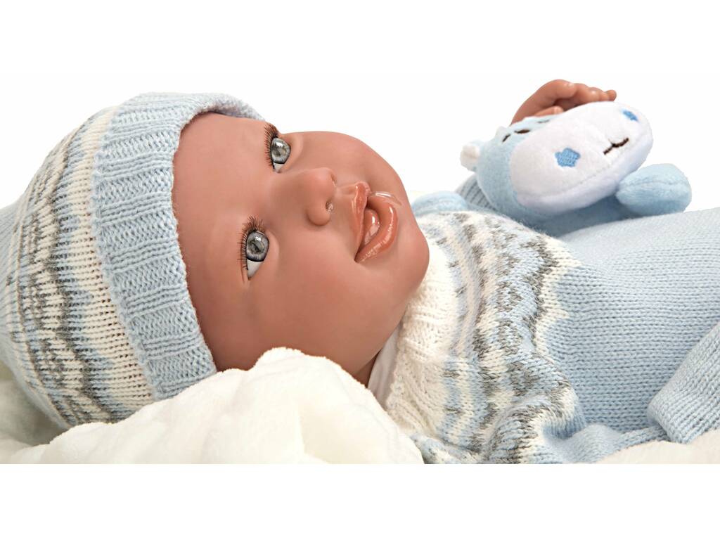 Reborn Baby Puppe 45 cm. Ibai mit Decke und Plüsch Arias 98153