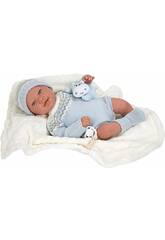 Reborn Baby Puppe 45 cm. Ibai mit Decke und Plüsch Arias 98153