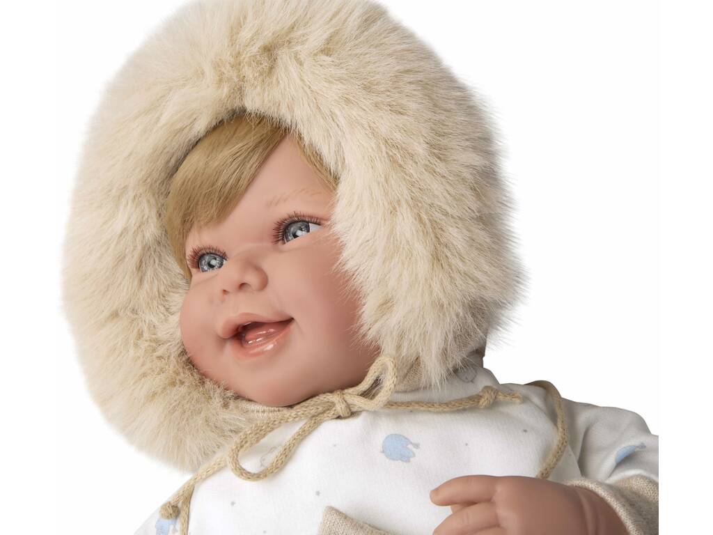 Muñeca Bebé Elegance Zoe Beige de 45 cm. con Manoplas Arias 65379