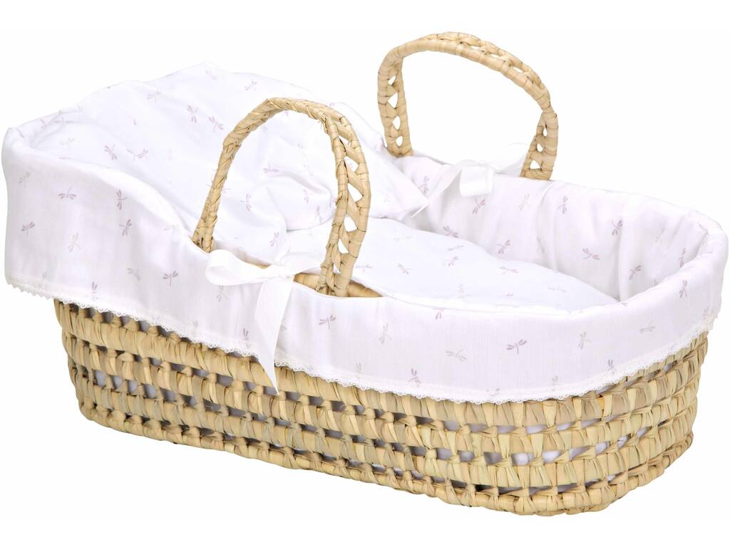 Babypuppe Elegance Baby Zoe Rosa 42 cm. Mit Weidenkorb Arias 65381