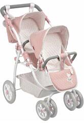 Poussette Universe pliable pour poupes jumelles avec sac