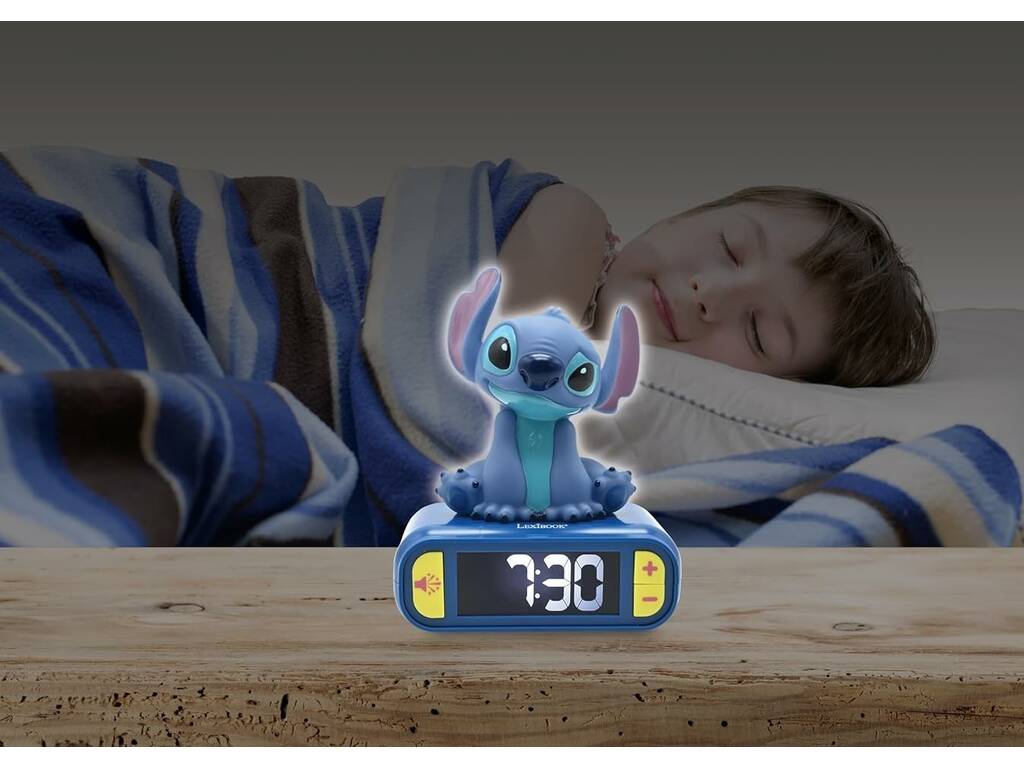 Disney Classics Despertador Digital Stitch 3D com Luz e Sons Lexibook RL800D