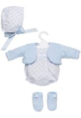 Pelele Muñeca Recién Nacida 42 cm. Chaqueta Punto Azul de Berbesa T5114