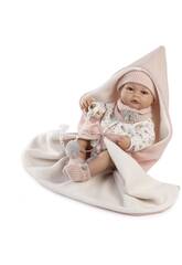 Boneca Martina Recm-Nascida 42 cm. Babygrow e Manta Nana de Berbesa 5501