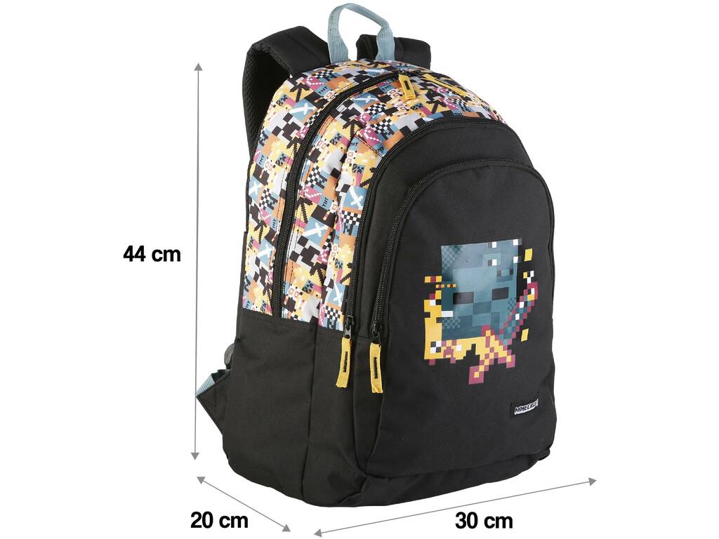 Minecraft pixel primaire sac à dos double compartiment adaptable au chariot Toybags T434-961