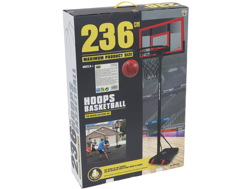 Basketballkorb bis 236 cm. mit Ball und Inflator