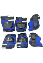 Set Protecciones Multideporte Talla M para Nios con Coderas, Rodilleras y Muequeras Azules