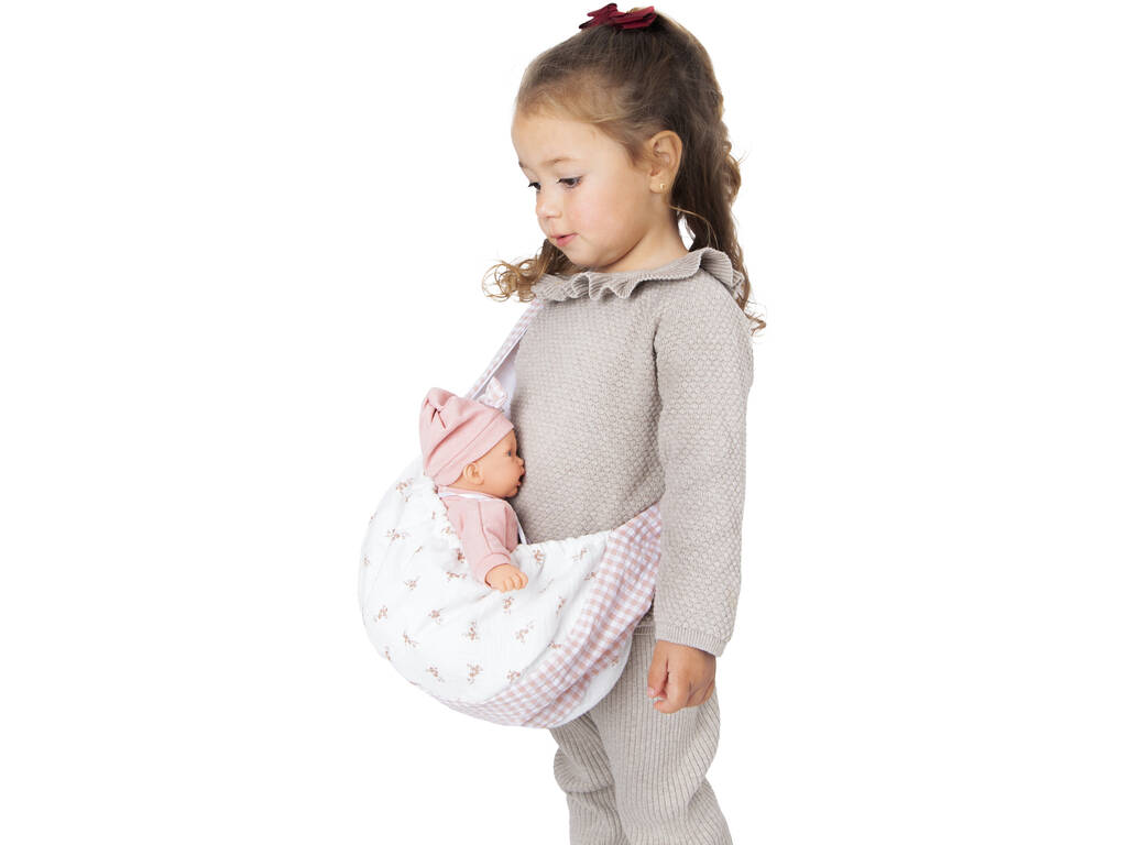 Petit Blandito Baby Doll 27 cm avec porte-bébé Antonio Juan 12441