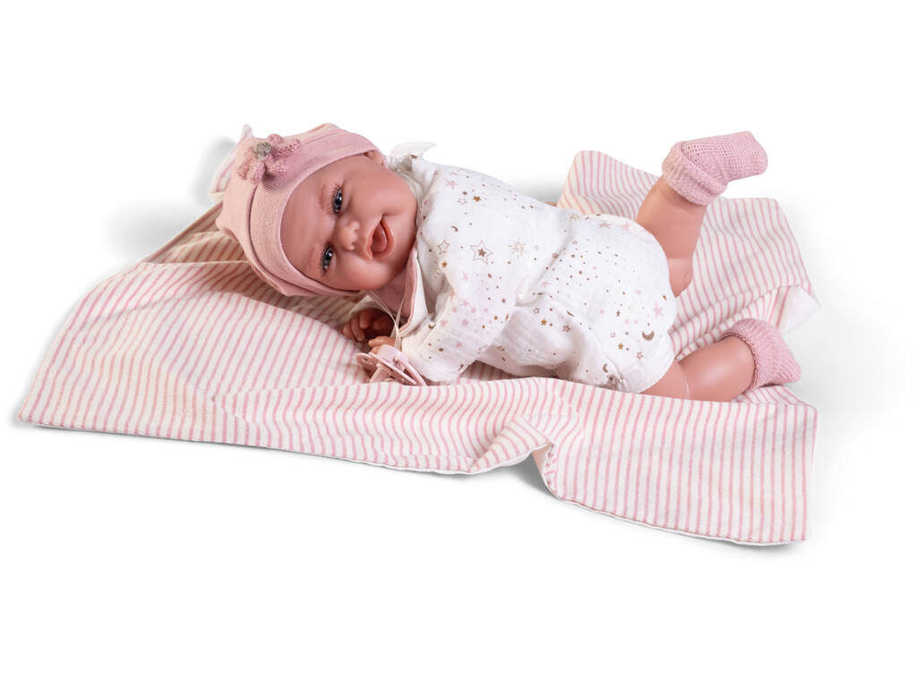 Bambola Bebè Baby Clara Posture da 34 cm con Coperta Antonio Juan 70362