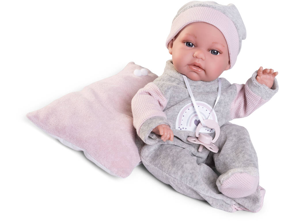 Bambola Bebè Baby Toneta Posture da 34 cm con Cuscino Antonio Juan 70363