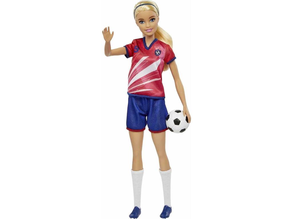 T-shirt rouge Barbie Professions Footballer de MatteL HCN17