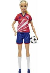 Barbie Berufe Fußballerin Rotes Trikot von Mattel HCN17