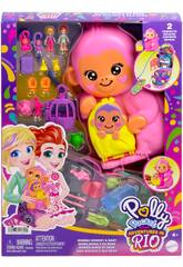 Polly Pocket Estuche Bolso Mam Mono y Beb de Mattel HWP04