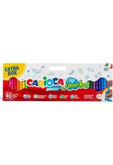 Pack 40 Marcadores Jumbo com Ponta Maxi Carioca 41258