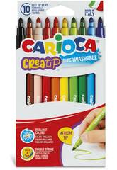 Lot de 10 stylos Creatip  double pointe Carioca 44001