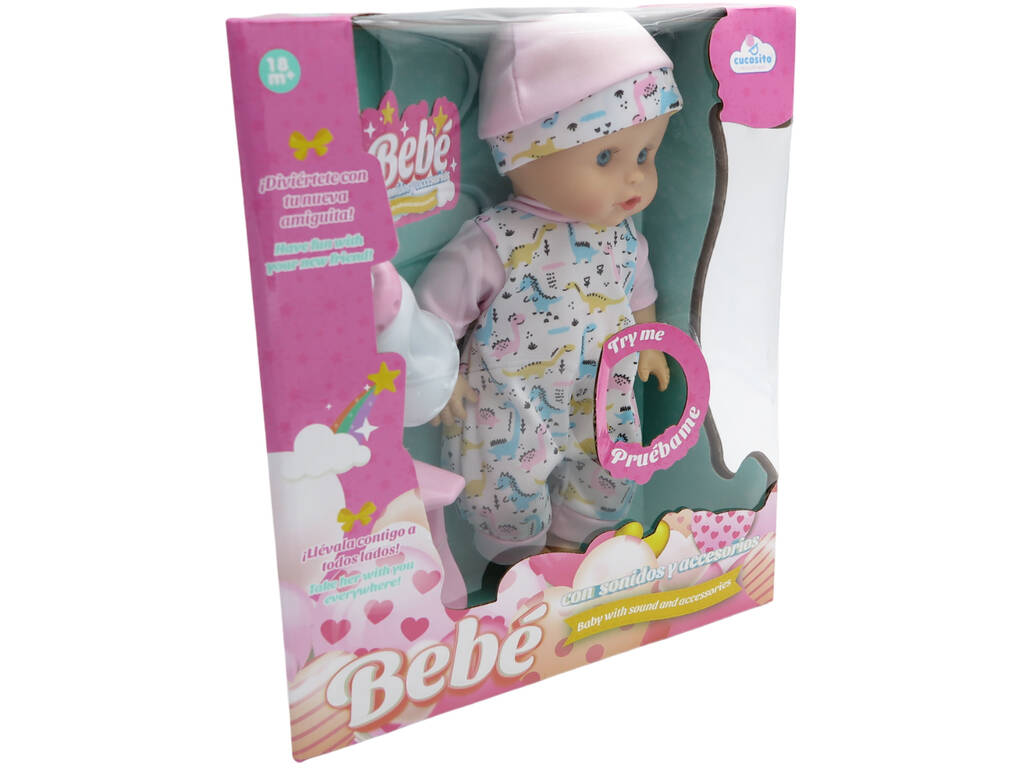 Bébé rose avec sons et accessoires