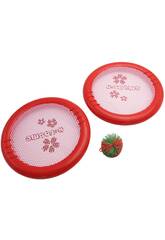 Set 2 racchette 30 cm con palla di gomma 7 cm rossa di Divergarden