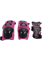 X-Trem Multisport-Schutzset Gre M fr Kinder mit Ellbogen-, Knie- und Handgelenkschtzern Pink