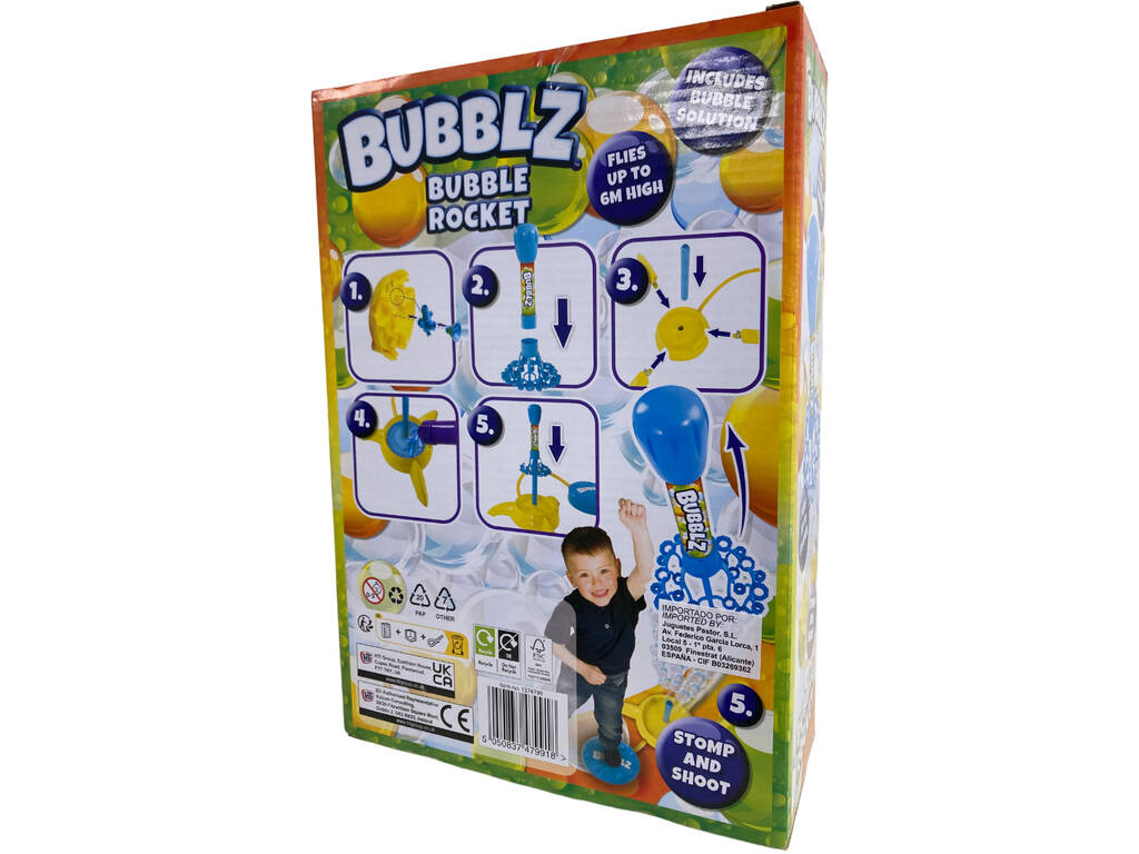 Bubblz Razzo con lanciatore Bubble Rocket e flacone da 236 ml HTI 1374799