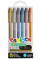 Pack da 6 penne Gel Fiorella Metallic Carioca 43363