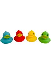 Set de 4 canards en caoutchouc colorés