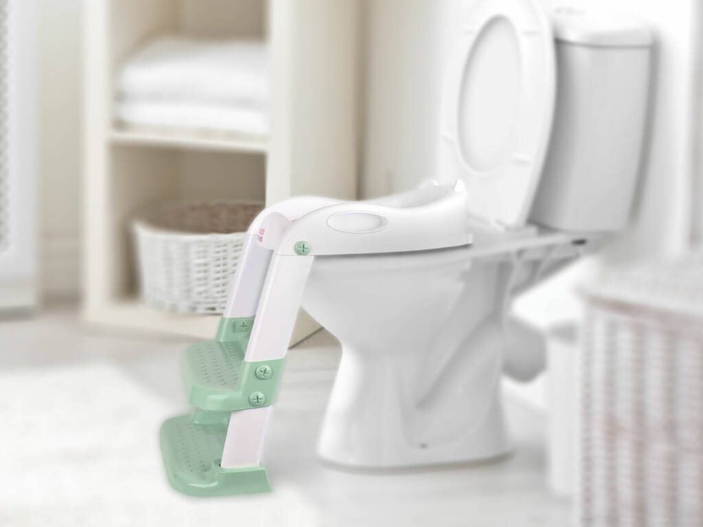 Adaptateur WC super doux avec échelle verte et design océanique