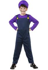 Costume Super Plombier Violet Garon Taille L