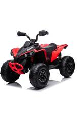 Quad a Batera Rojo de 12V con Radio Control y Luces