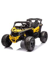 Voiture à Batterie Décapotable Buggy Maverick Jaune de 24V avec télécommande