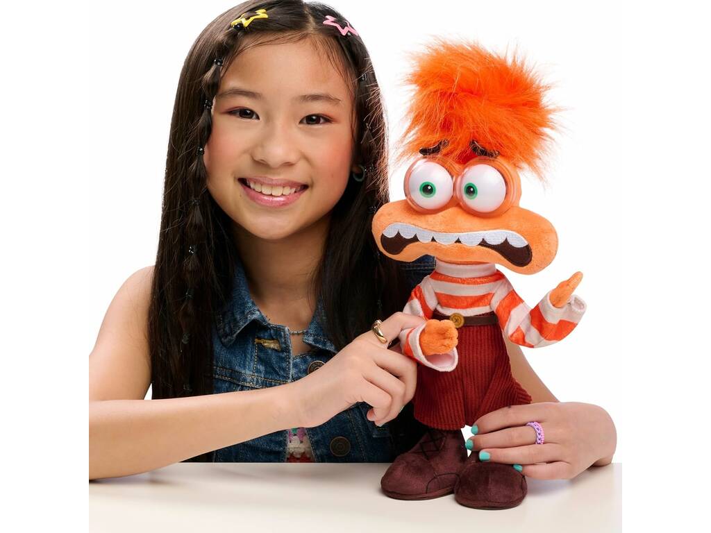 Inside Out 2 Peluche Agitant avec Anxiété de 33 cm avec Phrases et Tremblements