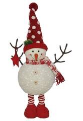 Figurine Bonhomme de neige Rex 28x18x46 cm avec clairage LED