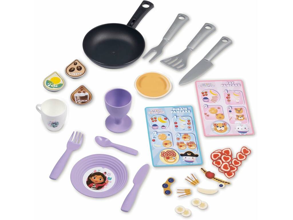 Cuisine de la maison de poupée de Gabby avec 16 accessoires