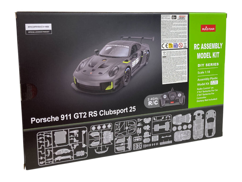 Porsche 911 GT2 RS Clubsport 25 Nera Radiocomandata 1:18 Costruibile con 68 pezzi