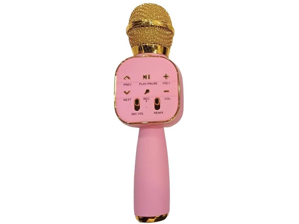 Micrófono Karaoke Rosa con Conexión Bluetooth