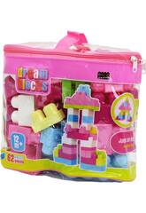 Bolsa Rosa Set Blocos de Construo com 62 Peas