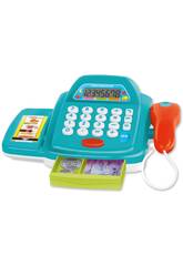 Mini Market Blue Cash Register avec lumire, sons et calculatrice