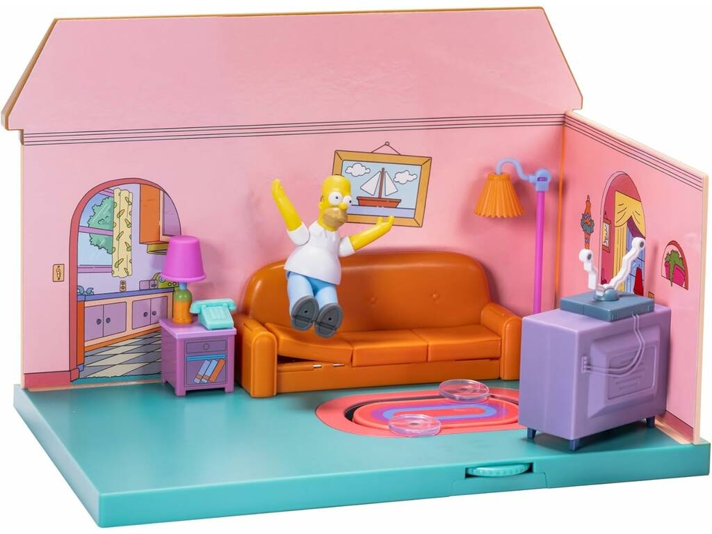 The Simpsons Diorama Salão com Figura Homer e Acessórios
