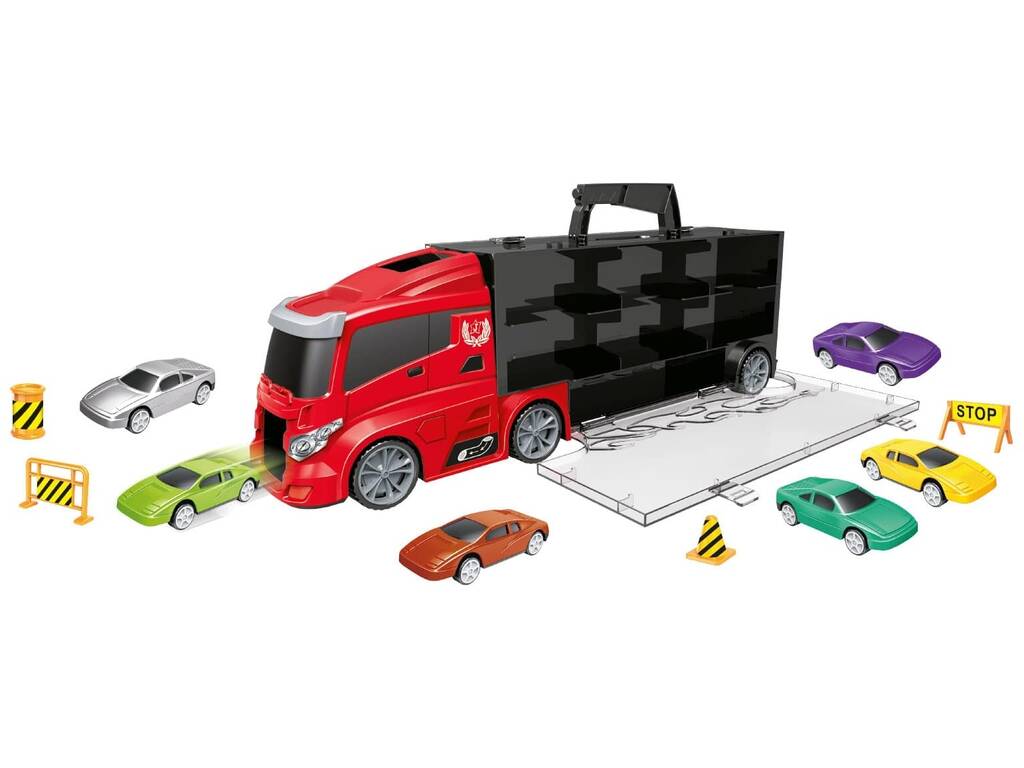 Camião Mala Porta-Carros com 6 Carros e Acessórios