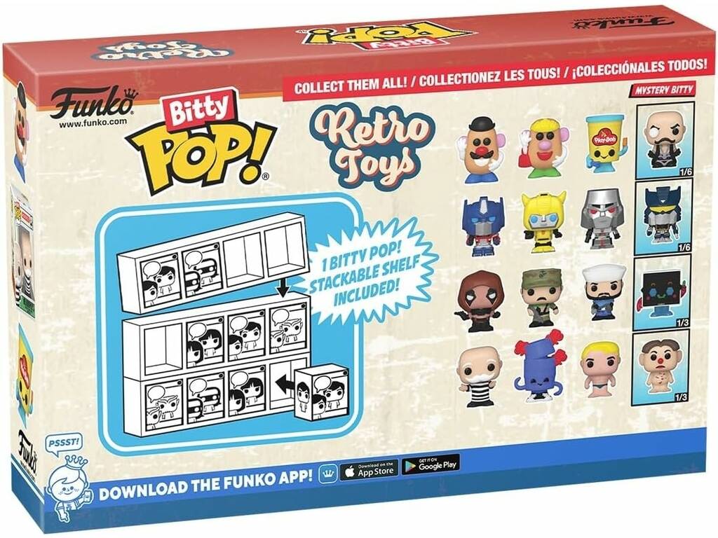 Funko Pop Bitty Retro Toys Pack 4 Mini Figuras con Optimus Prime