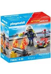 Playmobil Action Heroes Bombeiro com Bomba de Água