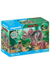 Playmobil Dinos Famiglia di Triceratops