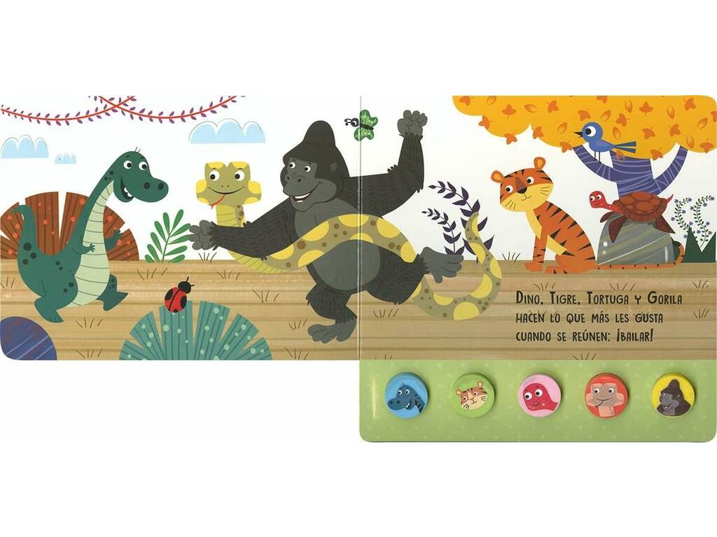 Livre cinq sons Le dinosaure aux boutons