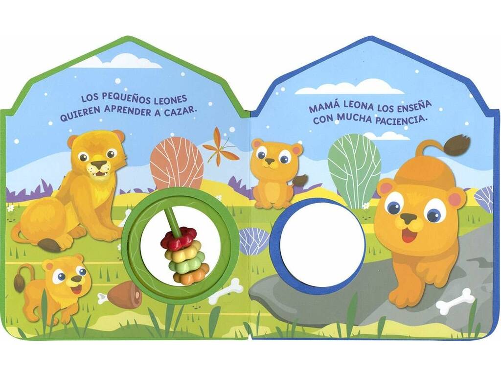 Livre avec hochet Animaux sauvages