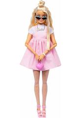 Poupe Barbie Deluxe Style avec robe  n?ud rose