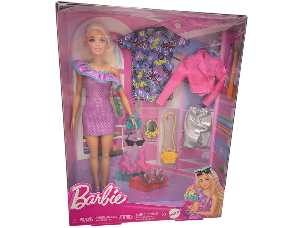Barbie Muñeca avec 3 tenues de soirée et accessoires