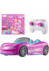 Hot Wheels RC Véhicule télécommandé décapotable rose Barbie